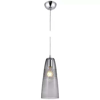 светильник подвесной DE FRAN Paris Е27 220В 1х60Вт хром+ дымчатое стекло
