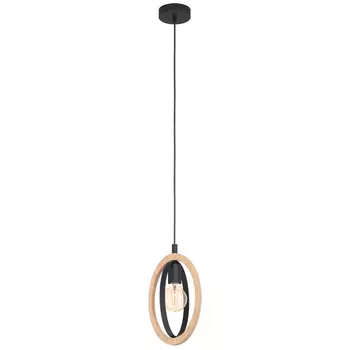 светильник подвесной EGLO Basildon 1x40Вт E27 сталь дерево черный