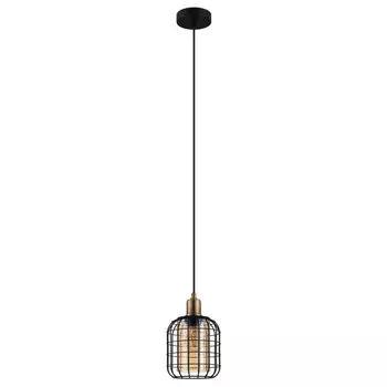 светильник подвесной EGLO Chisle 1х40Вт E27 сталь/ стекло черный