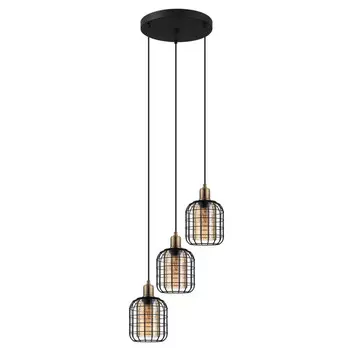 светильник подвесной EGLO Chisle 3х40Вт E27 сталь/ стекло черный