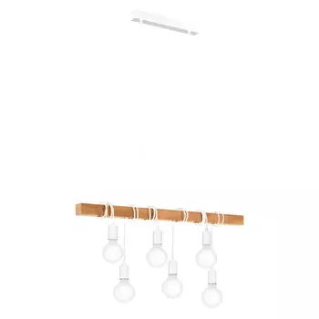 светильник подвесной EGLO Townshend 6х60Вт E27 сталь белый дерево