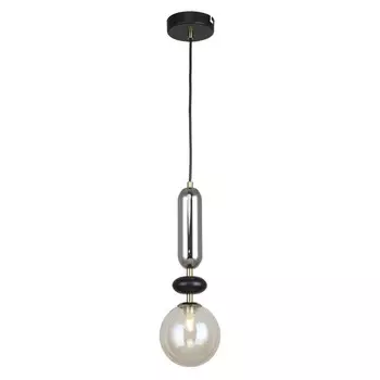 светильник подвесной ESCADA Capsule 1х40Вт G9 черный золото янтарный дымчатый