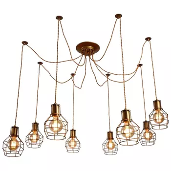 светильник подвесной ESCADA Flex 8х60Вт E27 металл бронза