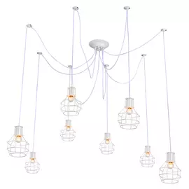 светильник подвесной ESCADA Flex 8х60Вт E27 металл белый