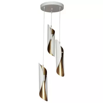 светильник подвесной ЭЛЕТЕХ Маэстро 60Вт 3хE27 белый/золотой