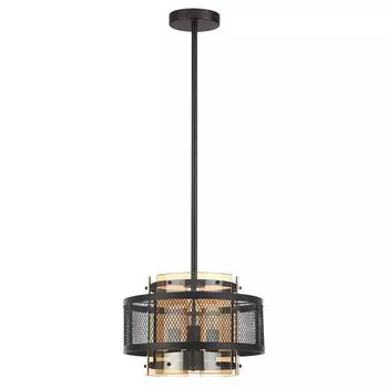 светильник подвесной LUMION Moderni Е14 3х40Вт металл стекло черный золотой