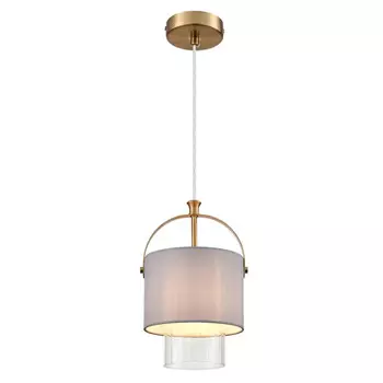 светильник подвесной LUMION Moderni E14 40Вт текстиль металл латунь серый