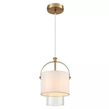 светильник подвесной LUMION Moderni E14 40Вт текстиль стекло металл латунь белый