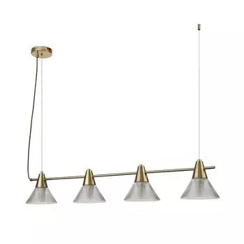 светильник подвесной LUMION Moderni E14 4х60Вт металл стекло латунь прозрачный