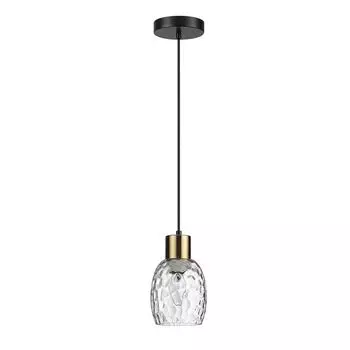 светильник подвесной LUMION Moderni E27 1х40Вт металл стекло черный золотой прозрачный