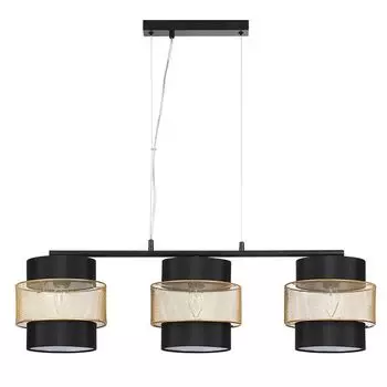светильник подвесной LUMION Moderni Е27 3х60Вт металл текстиль черный золотой