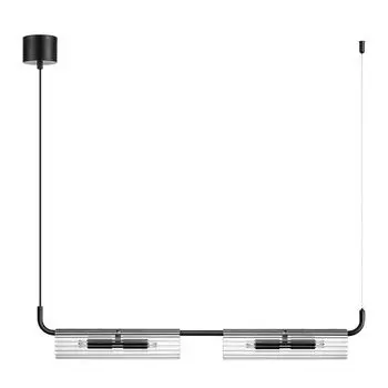 светильник подвесной LUMION Suspentioni G9 4х20Вт металл стекло черный прозрачный