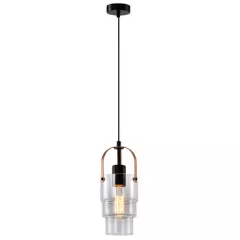 светильник подвесной RIVOLI Christina 1х40Вт Е27 металл стекло черный медь
