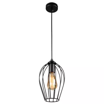 светильник подвесной РОССВЕТ Чарлстон 1х60Вт Е27 металл черный