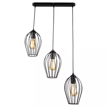 светильник подвесной РОССВЕТ Чарлстон 3х60Вт Е27 металл черный