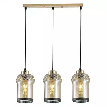 светильник подвесной SCHAFFNER Misterio E27 3х40Вт стекло металл золото