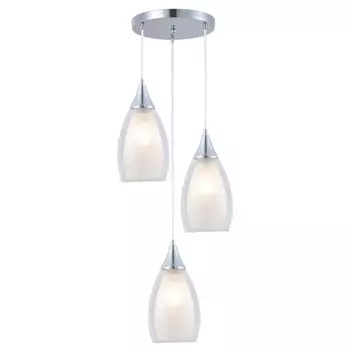 светильник подвесной SCHAFFNER Nardo 3xE14 40Вт стекло металл хром