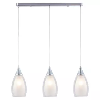 светильник подвесной SCHAFFNER Nardo 3xE14 40Вт стекло металл хром