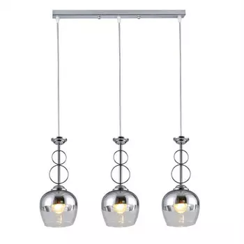 светильник подвесной SCHAFFNER Parte E27 3х40Вт стекло металл хром