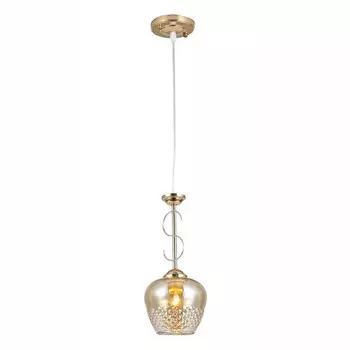 светильник подвесной SCHAFFNER Ronda E27 1х40Вт стекло металл золото