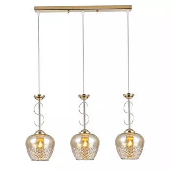 светильник подвесной SCHAFFNER Ronda E27 3х40Вт стекло металл золото