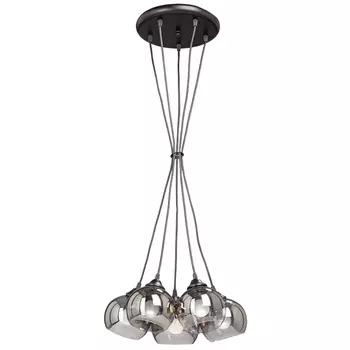 светильник подвесной VITALUCE Mistery плафоны вниз 5х60Вт Е27 металл черная