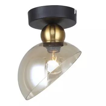 светильник потолочный ESCADA Liberty 1х40Вт E14 черный бронза янтарный