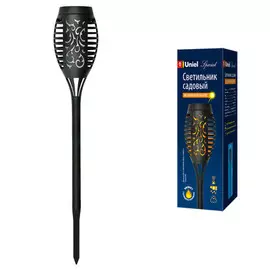 светильник садовый на солнечной батарее UNIEL Small Torch-1 5Вт IP44 черный