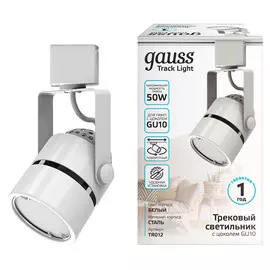 светильник трековый GAUSS Track 1х50Вт GU10 220В IP20 цилиндр однофазный белый