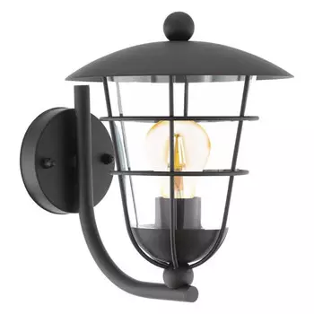 светильник уличный настенный EGLO Pulfero 1х60Вт E27 сталь пластик черный