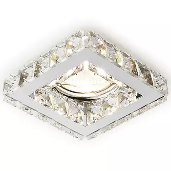 светильник встраиваемый AMBRELLA Crystal Spot MR16 GU5.3 + 3Вт LED хром/прозрачный хрусталь