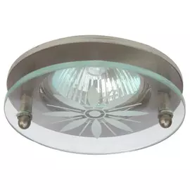 светильник встраиваемый DE FRAN Flash GU5.3 50мм сатин никель+стекло