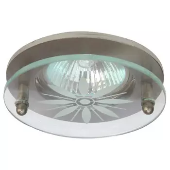 светильник встраиваемый DE FRAN Flash GU5.3 50мм сатин никель+стекло