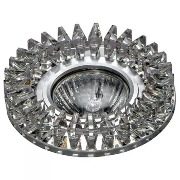 светильник встраиваемый DE FRAN Flash с патроном GU5.3 хром зеркальный кристаллы