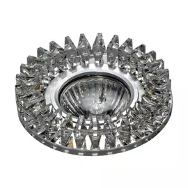 светильник встраиваемый DE FRAN Flash с патроном GU5.3 хром зеркальный кристаллы