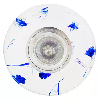 светильник встраиваемый DE FRAN Классика GU5.3 роспись хром белый