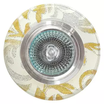 светильник встраиваемый DE FRAN Patten с патроном GU5.3 хром+белый узор