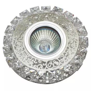 светильник встраиваемый DE FRAN Thaw GU5.3 4000K прозрачный+кристаллы