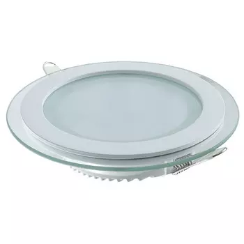 светильник встраиваемый GAUSS Glass LED 18Вт 1480Лм 4000K IP20 круг с дек.стеклом белый