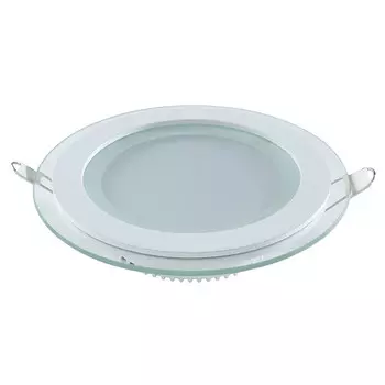 светильник встраиваемый GAUSS Glass LED 6Вт 450Лм 3000K IP20 круг с дек.стеклом белый