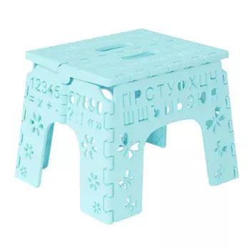табурет детский Алфавит складной пластик голубой