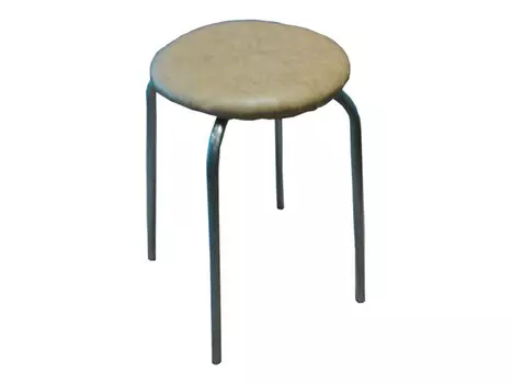 табурет круглый 315мм бежевый искусственная кожа/металл