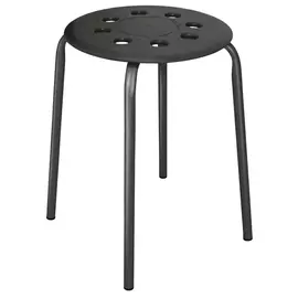 табурет круглый 320мм черный пластик/металл