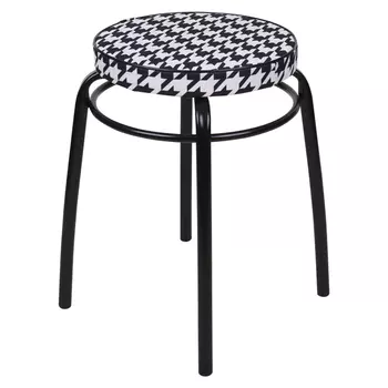 табурет круглый Haushalt 340х460мм черно-белый ткань/металл