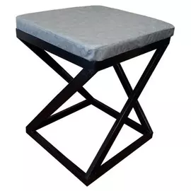 табурет Лофт 440х375х375мм металл дерево пвх, черно-серый