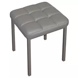 табурет ПУФ 350х350х470мм темно-серый искуственная кожа/металл