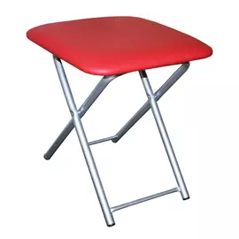 табурет складной 365х365мм красный иск. кожа/металл