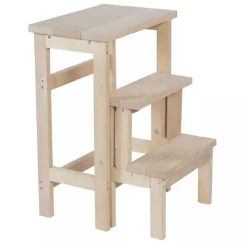 табурет-стремянка 3 ступени РЫЖИЙ КОТ 420х400х580мм светлая береза дерево/металл