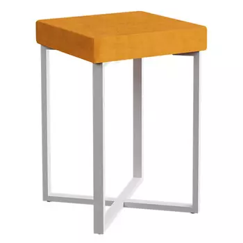 табурет Торонто 330х330х480мм белый/горчичный