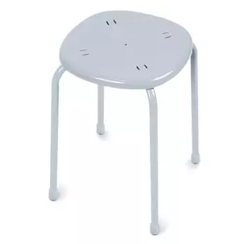 табурет ТП02 430х430х460мм серый пластик/металл